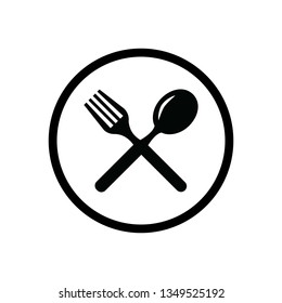 Cutlery cross couple of fork and spoon