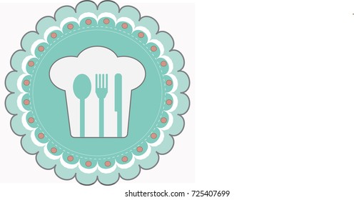 Cutlery and cup chef for background and logo food oder. 