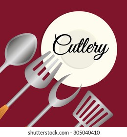Cutlery digital design, vector illustration 10 eps graphic