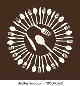 Cutlery digital design, vector illustration 10 eps graphic