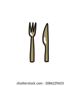 cutlery doodle icon, vector illustration