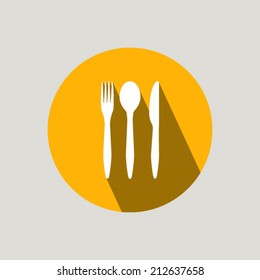 Cutlery eating set -  flat design icon