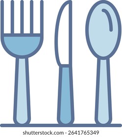 Cutlery Filled Blue Tone Icon