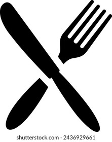 Cutlery flat icon as fork and knife as a concept of business lunch symbol