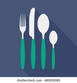 Cutlery flat icon. You can be used cutlery icon for several purposes like: websites, UI, UX, print templates, presentation templates, promotional materials, info-graphics, web and mobile phone apps.