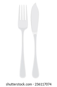 Cutlery - flatware fish set - fork and fish knife - vector