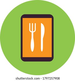 Cutlery (fork, knife) Food App Vector Icon. Icon Food Menu Flat illustration.