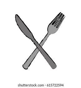 cutlery fork and knife icon image 