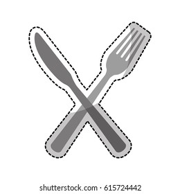 cutlery fork and knife icon image 