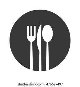 cutlery fork knife spoon menu food restaurant tool instrument icon. Flat and isolated design. Vector illustration