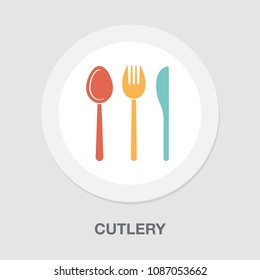 cutlery fork, knife and spoon - restaurant sign symbol, dining set