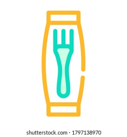 cutlery fork in pack color icon vector. cutlery fork in pack sign. isolated symbol illustration
