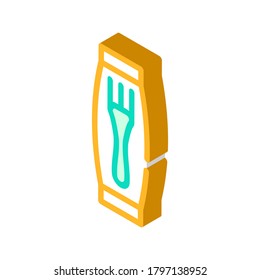 cutlery fork in pack isometric icon vector. cutlery fork in pack sign. isolated symbol illustration