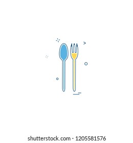 cutlery fork setting spoon icon vector design