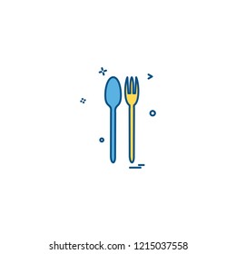 cutlery fork setting spoon icon vector design
