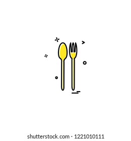 cutlery fork setting spoon icon vector design