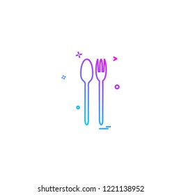 cutlery fork setting spoon icon vector design
