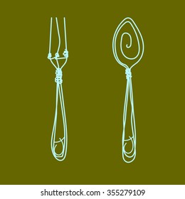 Cutlery. Fork. Spoon.