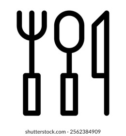 cutlery, fork, spoon, knife icon in lin style. Vector illustration