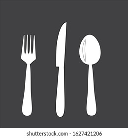 cutlery, fork, spoon, knife on a gray background