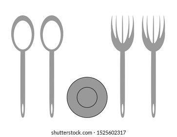 cutlery, fork and spoon on the table