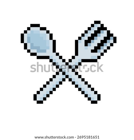 cutlery fork spoon pixel art