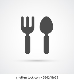 Cutlery fork and spoon trendy icon. Vector illustration