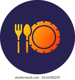 Cutlery Glyph Circle Gradient Icon