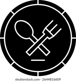 Design de ícone de vetor de glifos de talheres