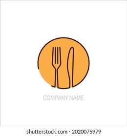 cutlery golden vector logo design