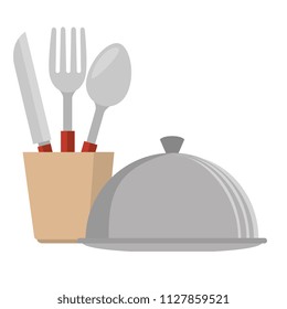 cutlery holder with tray