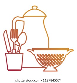 cutlery holder with utensils