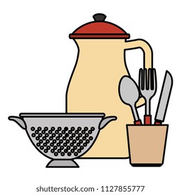 cutlery holder with utensils