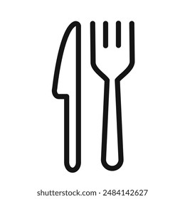 Cutlery icon black and white vector sign