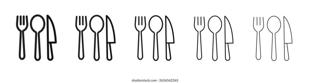 Icono de cubiertos signo de Vector blanco y negro