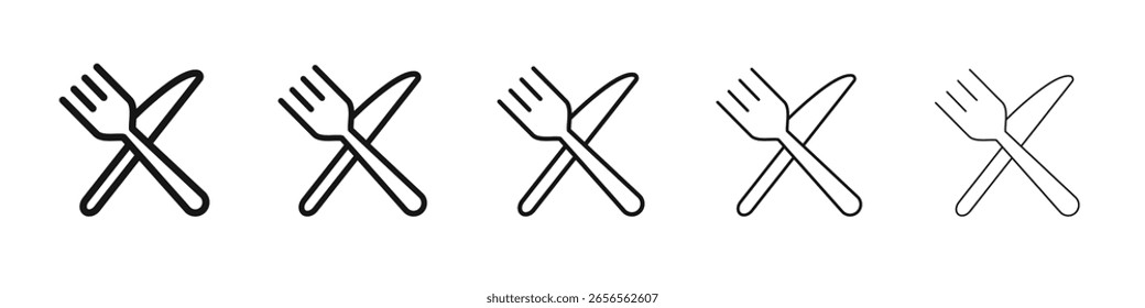 Besteck-Symbol schwarz-weißes Vektorzeichen