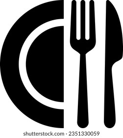 Cutlery icon as concept of restaurant symbol