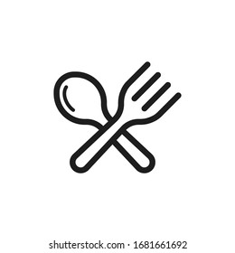 cutlery icon, crossed fork and spoon vector icon 