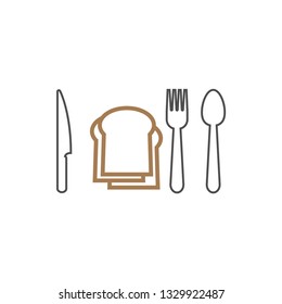 Cutlery icon design template vector isolated illustration