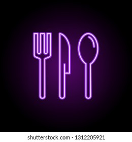 cutlery icon. Elements of Food and drink in neon style icons. Simple icon for websites, web design, mobile app, info graphics