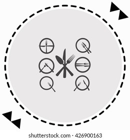 Cutlery icon Flat Design. Isolated Illustration.