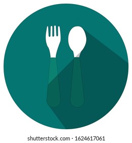 Cutlery icon flat fork spoon