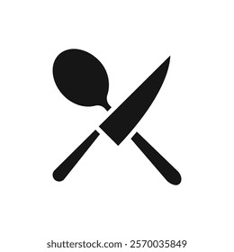 Cutlery icon Flat simple outline set