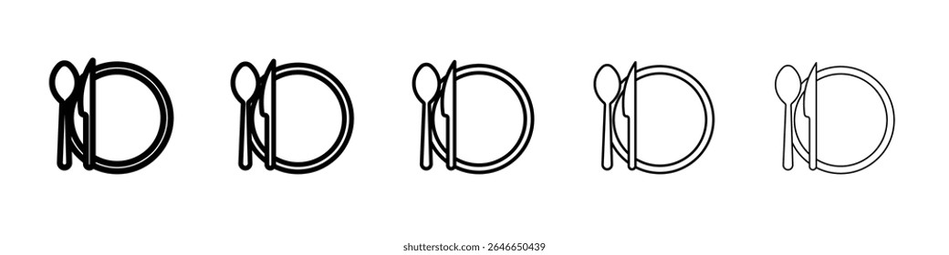 Ícone de talheres plano simples esboço logotipo