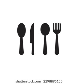 icono de cubiertos en estilo plano con fondo.