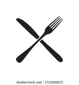 Cutlery icon in flat style for wab. Isolated vector illustration