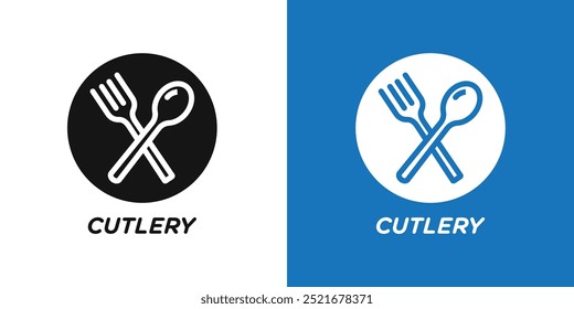 Cutlery icon Flat vector set outline