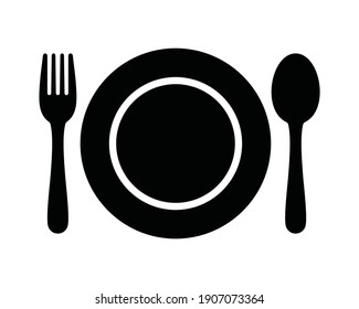 Cutlery icon  For  spoon  plate icon  Simple icon vector design 