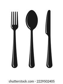 Cutlery icon. Fork Spoon Knife.