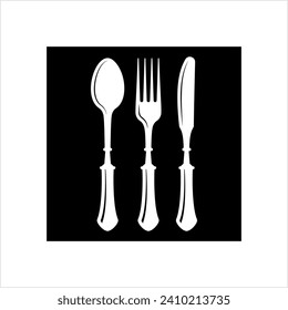 Vektorgrafik-Illustration von Cutlery-Icon, Gabel, Spoon und Knife